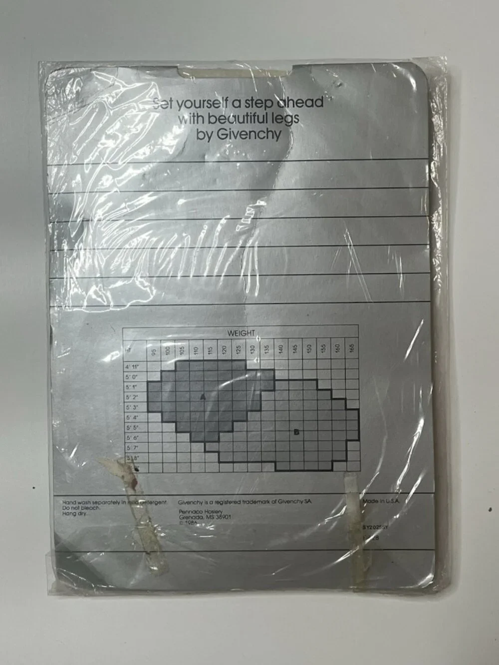 Vtg 1986 Givenchy Fashion Fleurette Seam Pantyhose Ivory Size A NOS Floral